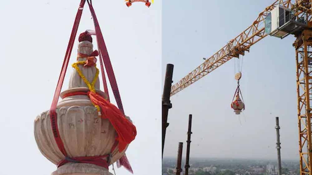 रामलला के मंदिर में पूर्णता की गूंज — कलश व ध्वज स्थापना से संपन्न हुआ निर्माण कार्य