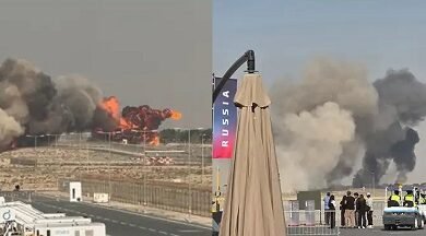 दुबई एयर शो में बड़ा विमान हादसा, भारतीय फाइटर जेट तेजस क्रैश, काले धुएं से भर गया आसमान