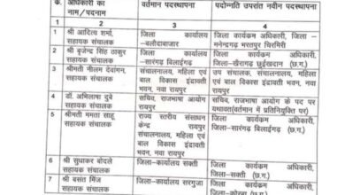 CG News : राज्य शासन ने महिला एवं बाल विकास विभाग के 7 सहायक संचालकों को दिया प्रमोशन, आदेश जारी
