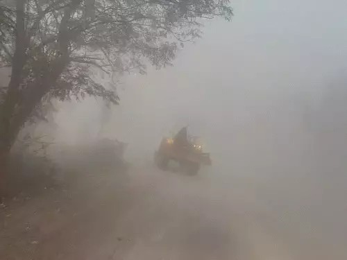 रायगढ़-सारंगढ़ में घना कोहरा, लाइट जलाकर चले वाहन:उत्तरी हिस्से में कड़ाके की ठंड, बच्चों की सेहत पर पड़ रहा असर; स्किन-हाइपोथर्मिया के मरीज बढ़े