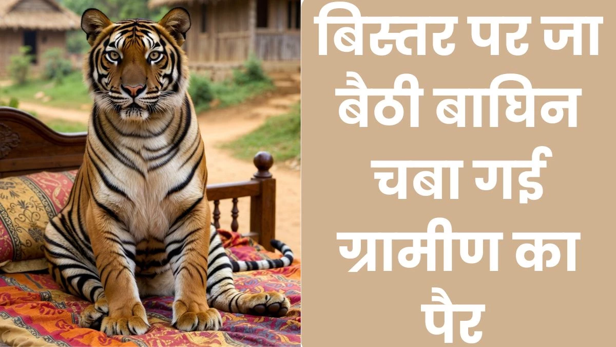 घर में घुसी बाघिन, बिस्तर पर जमाया डेरा, ग्रामीण पर हमला कर पैर किया घायल घर में घुसी बाघिन, बिस्तर पर जमाया डेरा, ग्रामीण पर हमला कर पैर किया घायल