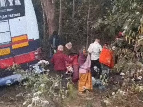 तिरुपति जा रही टूरिस्ट बस पेड़ से टकराई:राजनांदगांव के 1 युवक की मौत, ड्राइवर समेत 3 घायल; रायपुर-दुर्ग के 40 यात्री थे सवार