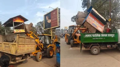 रायपुर में टीम प्रहरी ने अभियान चलाकर 17 ठेले जब्त किए, 12 अवैध कब्जे हटाए