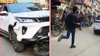 वाराणसी में विवाद: बाइक को फॉर्च्यूनर कार से 700 मीटर तक घसीटा, भीड़ ने रोका और पुलिस ने संभाला