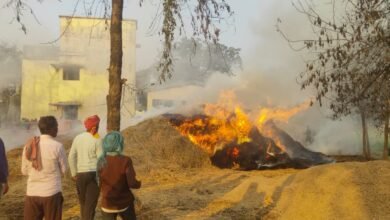 अब क्या खाएंगे बेजुबान? औरंगाबाद में 13 बीघे का पुआल जलकर खाक, किसानों के सामने गहराया पशु चारे का संकट!