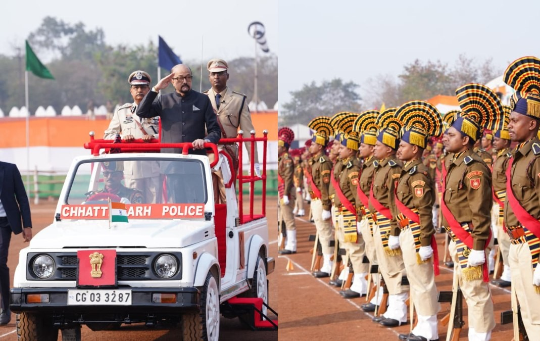 77वां गणतंत्र दिवस : राज्यपाल रमेन डेका ने रायपुर के पुलिस परेड ग्राउंड में फहराया झंडा, परेड की ली सलामी