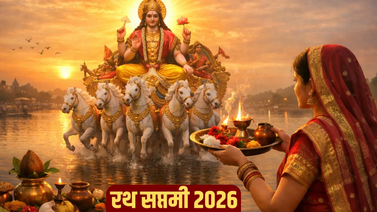 Ratha Saptami 2026 Date : रथ सप्तमी कब है? जानें सही डेट, मुहूर्त और पूजा विधि मंत्र सहित Ratha Saptami 2026 Date : रथ सप्तमी कब है? जानें सही डेट, मुहूर्त और पूजा विधि मंत्र सहित