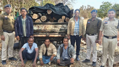 पिकअप में लोड कर ले जा रहे थे सागौन के लट्ठे, पुलिस और वन विभाग की संयुक्त टीम ने 5 आरोपियों को किया गिरफ्तार…