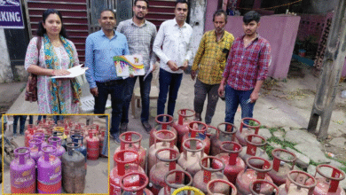 LPG सिलेंडर की कालाबाजारी पर प्रशासन का शिकंजा: घर में चल रहा था रिफिलिंग का काम, छापेमारी में भारी मात्रा में सिलेंडर जब्त