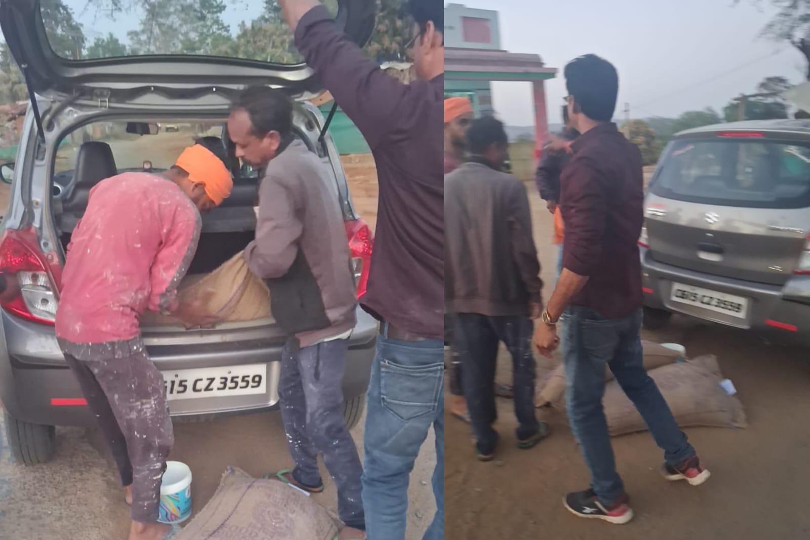 सूरजपुर: बच्चों के पेट पर डाका! प्रधानपाठक की कार से मिला मिड-डे मील का चावल, ग्रामीणों ने पकड़ा