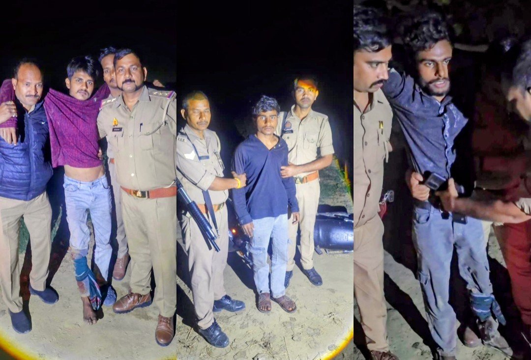 बलिया में मुठभेड़: 25-25 हजार के तीन इनामी बदमाश धराए, दो को लगी गोली!