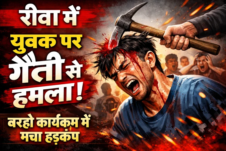 खुशियों के बीच खूनी संघर्ष: रीवा में बरहौं कार्यक्रम के दौरान युवक पर गैती से हमला, सदमे से गई आवाज