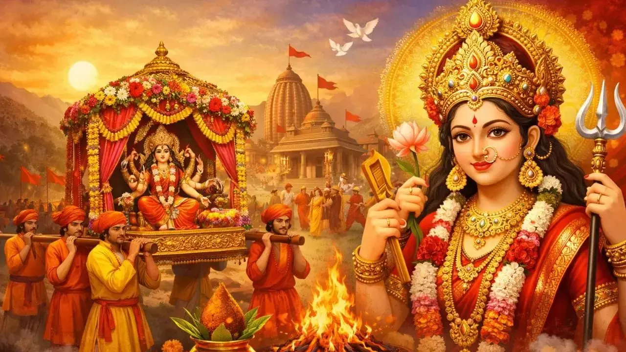 चैत्र नवरात्रि 2026: पालकी पर आएंगी मां दुर्गा, हाथी पर होगा प्रस्थान—जानें प्रभाव