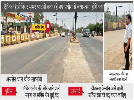 रायपुर में जाम से राहत की तैयारी, सर्विस रोड और डिवाइडर बंद करने का फैसला