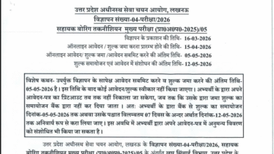 10वीं पास के लिए UP में सरकारी नौकरी का मौका, आवेदन करने की अंतिम तिथि 5 मई