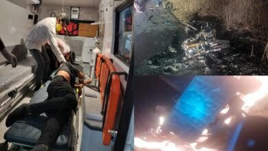 प्रतापपुर में भीषण सड़क हादसा: कार-बाइक की टक्कर के बाद लगी आग, तीन युवक गंभीर रूप से झुलसे
