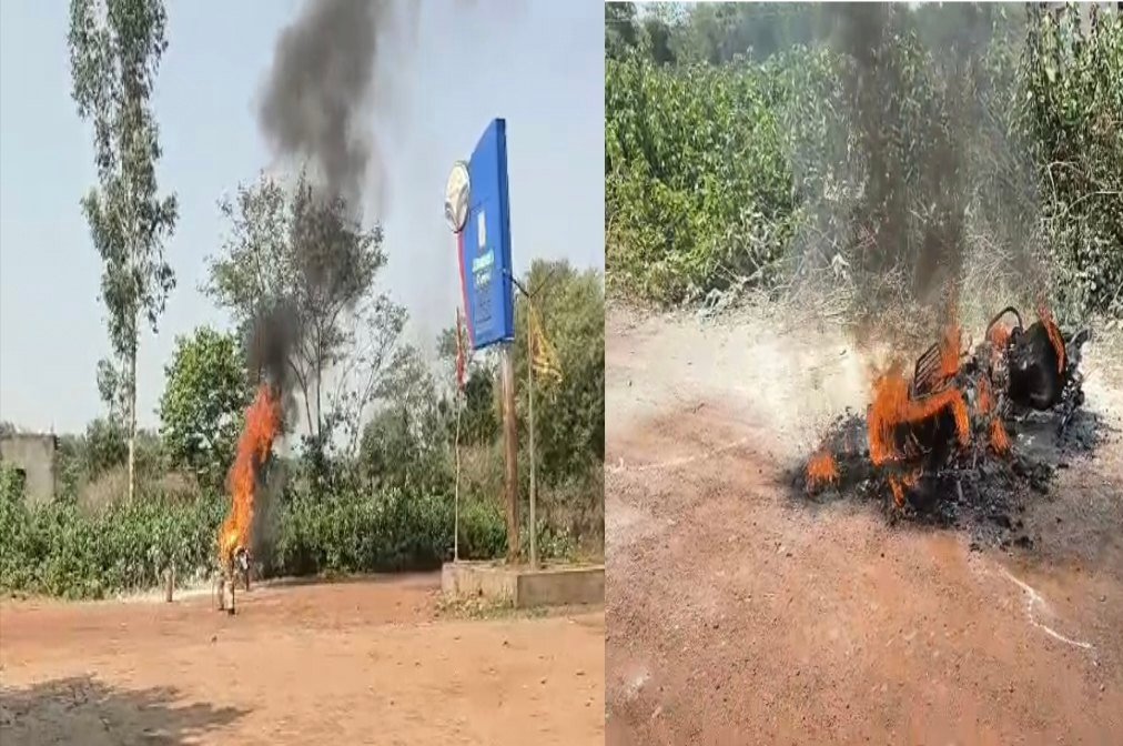 पेट्रोल डलवाते ही बाइक बनी आग का गोला, पेट्रोल पंप पर मची अफरा-तफरी