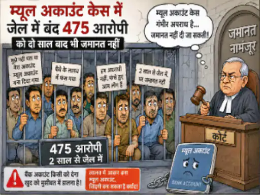 म्यूल अकाउंट मामलों में सख्त हुई अदालतें: साइबर फ्रॉड केस के 475 आरोपी दो साल से जेल में बंद