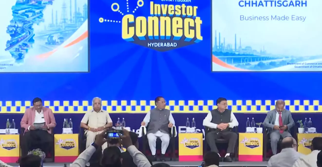 हैदराबाद में छत्तीसगढ़ निवेश को लेकर बड़ा कदम, मुख्यमंत्री विष्णु देव साय ने निवेशकों से की मुलाकात हैदराबाद में छत्तीसगढ़ निवेश को लेकर बड़ा कदम, मुख्यमंत्री विष्णु देव साय ने निवेशकों से की मुलाकात