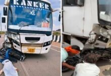 रायपुर-अभनपुर मार्ग पर दर्दनाक हादसा: लग्जरी बस की टक्कर से बाइक सवार युवक की मौ