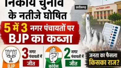 छत्तीसगढ़ निकाय चुनाव 2026: 5 में से 3 नगर पंचायतों पर भाजपा का कब्जा, 2 में कांग्रेस ने मारी बाजी