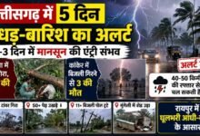 छत्तीसगढ़ में 5 दिन अंधड़-बारिश का अलर्ट : मानसून जल्द देगा दस्तक; कई जिलों में भारी तबाही
