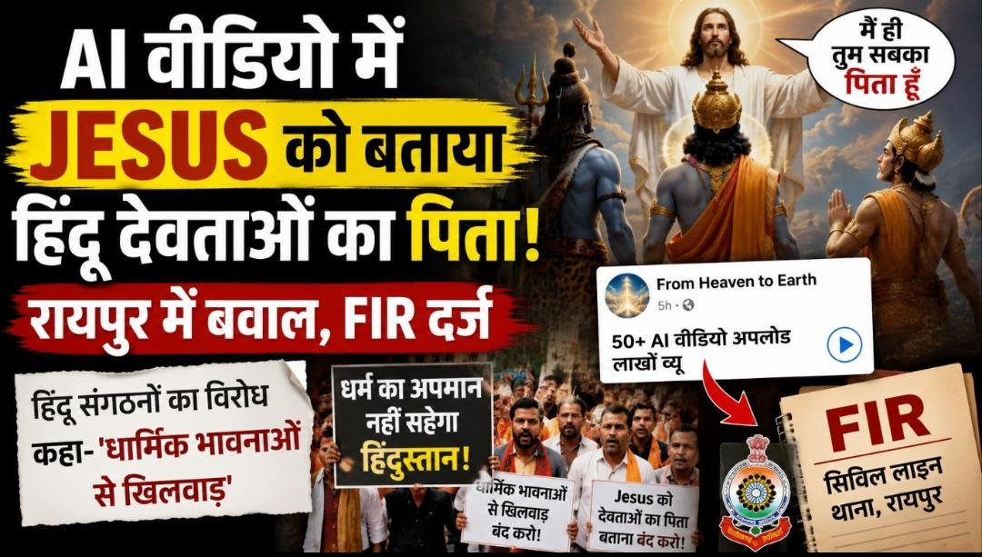 ‘भगवानों का अपमान बर्दाश्त नहीं’: AI वीडियो में Jesus को बताया सबसे शक्तिशाली, रायपुर में केस दर्ज