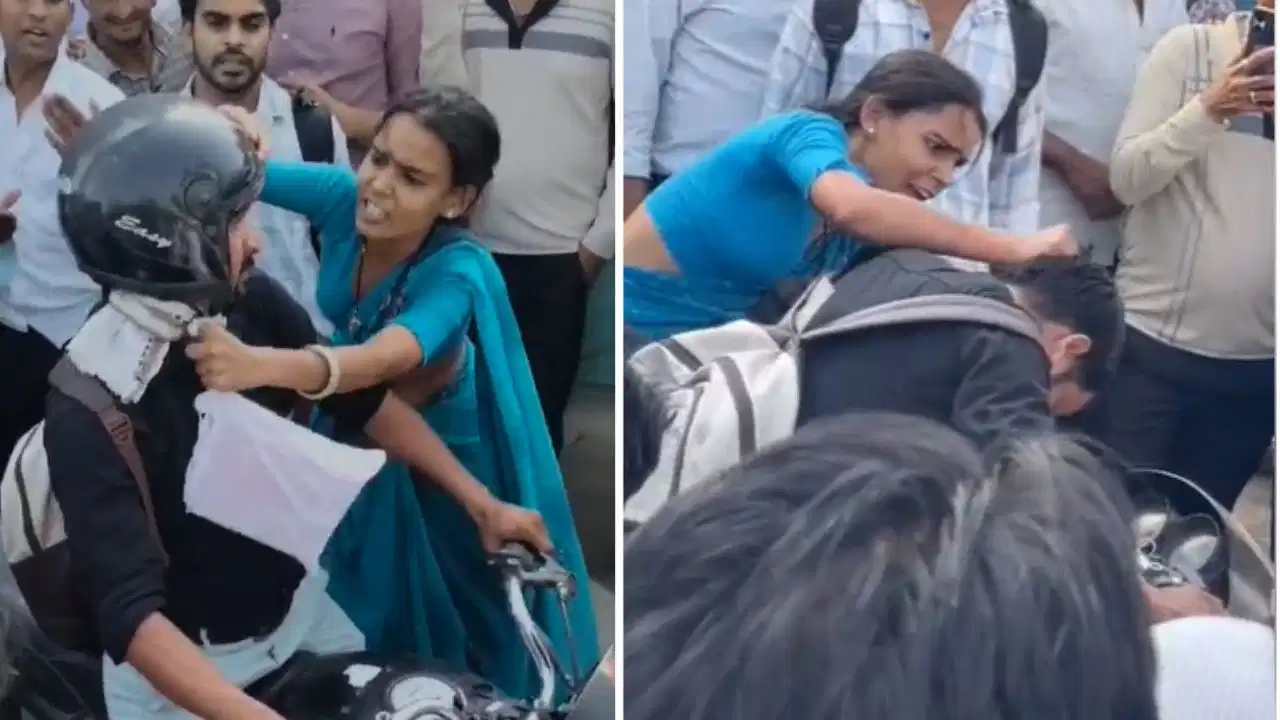 पति बाहर, साथ में दूसरी महिला… पत्नी ने बीच सड़क रोककर कर दी धुनाई, VIDEO वायरल
