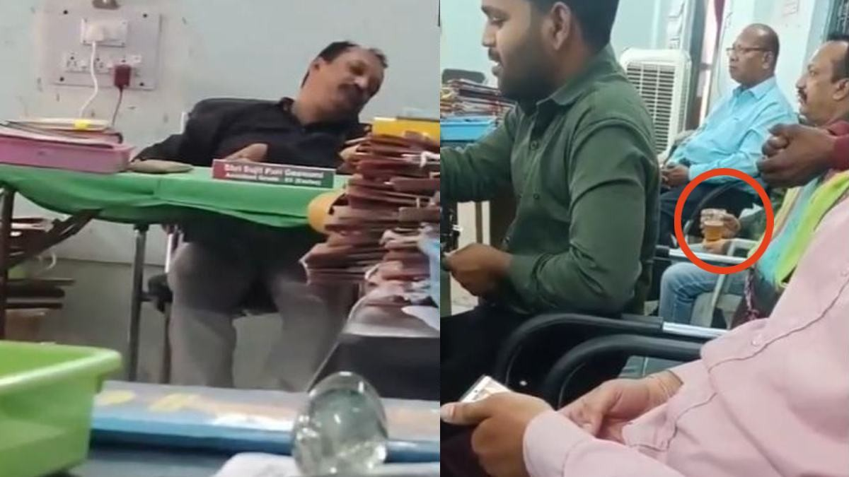 कलेक्टर कार्यालय में छलके जाम! शराब पीते आबकारी कर्मचारियों का वीडियो वायरल, मचा बवाल