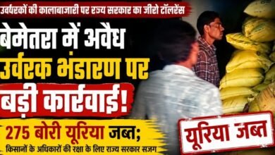 खाद की कालाबाजारी पर सरकार का एक्शन: बेमेतरा में 275 बोरी यूरिया जब्त, माफियाओं में मचा हड़कंप
