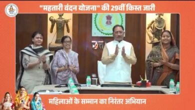 66 लाख महिलाओं के चेहरे पर मुस्कान: CM विष्णु देव साय ने महतारी वंदन की 29वीं किस्त जारी, खातों में पहुंचे 626 करोड़ रुपये