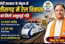 प्रधानमंत्री नरेंद्र मोदी के नेतृत्व में छत्तीसगढ़ में आई रेल सुविधाओं के विकास में अभूतपूर्व गति : मुख्यमंत्री विष्णु देव साय