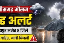 रायपुर सहित कई जिलों में भारी बारिश का रेड अलर्ट: तेज हवाएं, बिजली गिरने की चेतावनी; मौसम विभाग ने जारी की एडवाइजरी