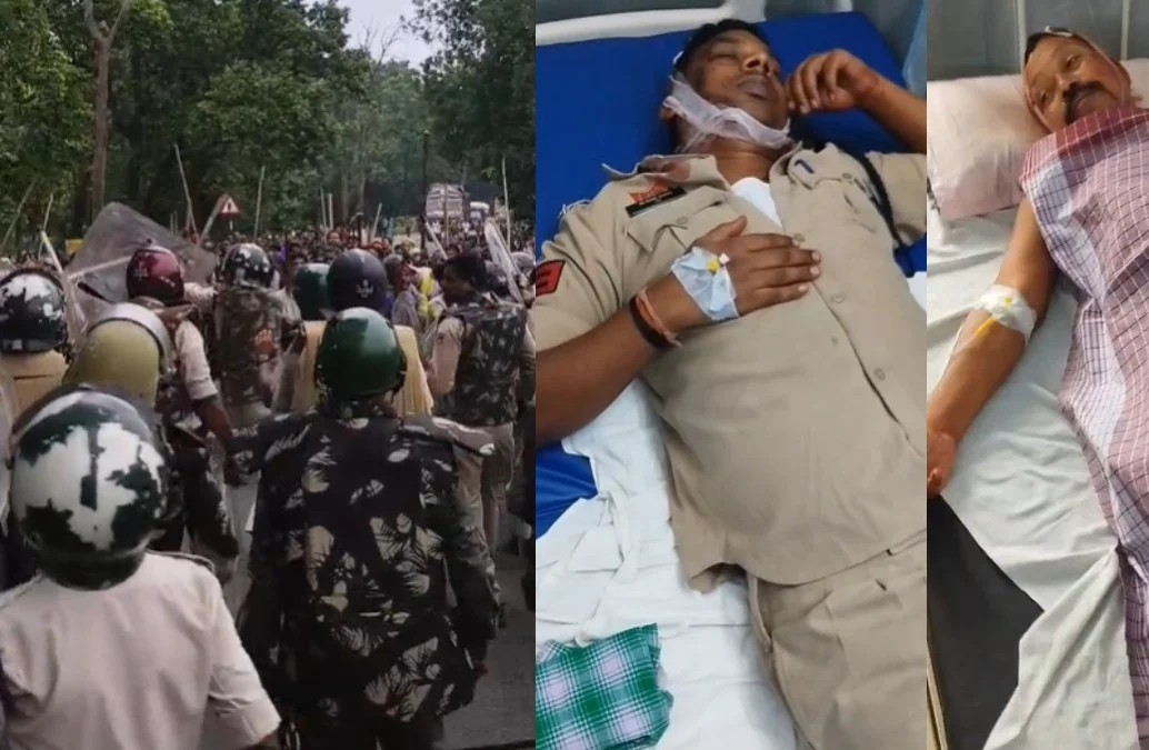 पुलिस टीम पर ग्रामीणों का हमला, DSP समेत 15 से ज्यादा जवान घायल; क्षेत्र में सुरक्षा बढ़ाई गई