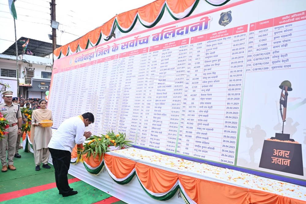 शहीद भीमा मंडावी को श्यामगिरी में श्रद्धांजलि, उपमुख्यमंत्री विजय शर्मा-वन मंत्री केदार कश्यप ने किया नमन