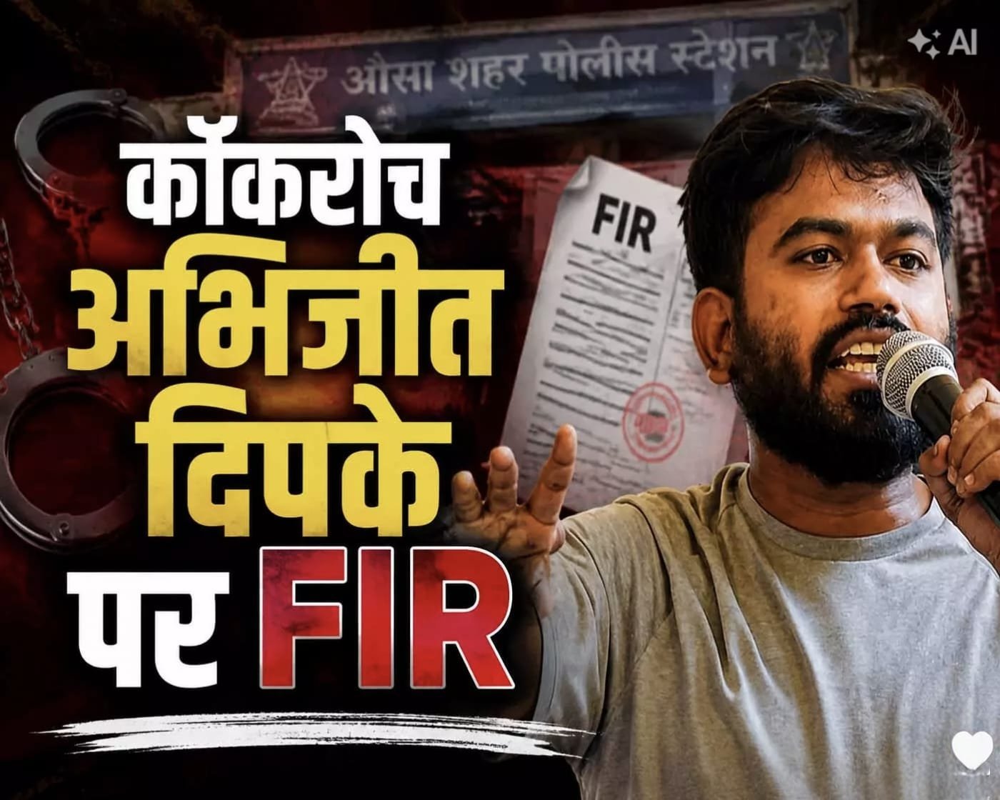 स्कूल का औचक निरीक्षण करना पड़ा भारी :  कॉकरोच जनता पार्टी प्रमुख अभिजीत दिपके पर FIR, सरकारी काम में बाधा का आरोप