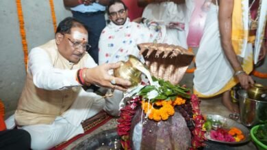 बाबा कर्मेश्वर धाम पहुंचे CM साय, रुद्राभिषेक कर प्रदेश की सुख-समृद्धि की कामना; कर्रा में मंगल भवन बनाने की घोषणा