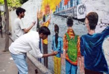 लखनऊ में ग्रैफिटी वॉल पर उकेरी नए उत्तर प्रदेश की तस्वीर