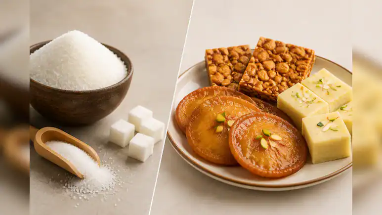 चीनी के बढ़ते दामों से परेशान? घर पर बनाएं बिना शक्कर की हेल्दी और टेस्टी मिठाई चीनी के बढ़ते दामों से परेशान? घर पर बनाएं बिना शक्कर की हेल्दी और टेस्टी मिठाई