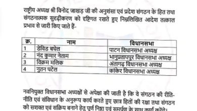 NSUI ने 9 नेताओं को सौंपी नई जिम्मेदारी, 4 विधानसभा और 5 जिलों में अध्यक्ष नियुक्त