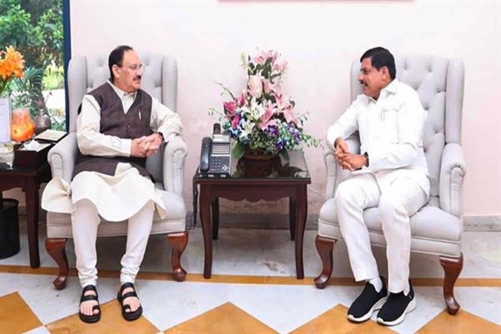 मुख्यमंत्री डॉ. यादव ने केन्द्रीय मंत्री नड्डा से भेंट की