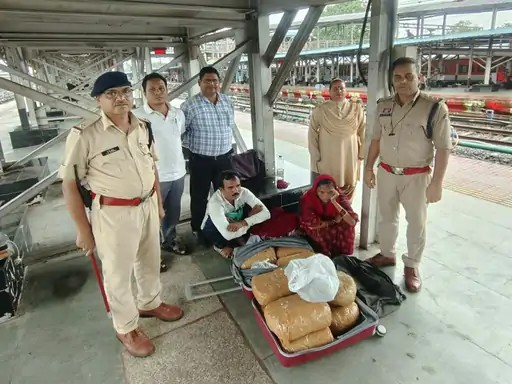 बिलासपुर स्टेशन पर 21KG गांजा बरामद, दंपती गिरफ्तार बिलासपुर स्टेशन पर 21KG गांजा बरामद, दंपती गिरफ्तार