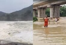 चंदौली में बाढ़ जैसे हालात! सड़क पर डेढ़ फीट पानी का तेज बहाव