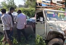 धार के नालछा के पास सड़क हादसा, मजदूरों से भरी पिकअप और कार की जोरदार टक्कर, 14 लोग घायल