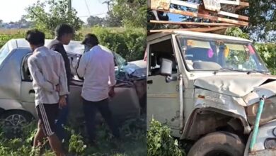 धार के नालछा के पास सड़क हादसा, मजदूरों से भरी पिकअप और कार की जोरदार टक्कर, 14 लोग घायल
