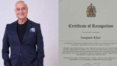 विदेश में फिर सम्मानित हुए अनुपम खेर, टोरंटो में मिला ‘Certificate of Recognition’
