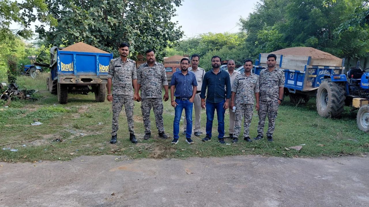 अवैध खनन व परिवहन पर ग्वालियर जिला प्रशासन का एक्शन, रेत-मुरम से भरे 9 वाहन ज़ब्त