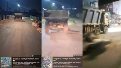 फ्लाइंग टीम-खनिज विभाग के पीछा करते ही सड़क पर रेत गिराकर भागा हाइवा, सिंगरौली पुलिस की कार्यशैली पर उठे सवाल