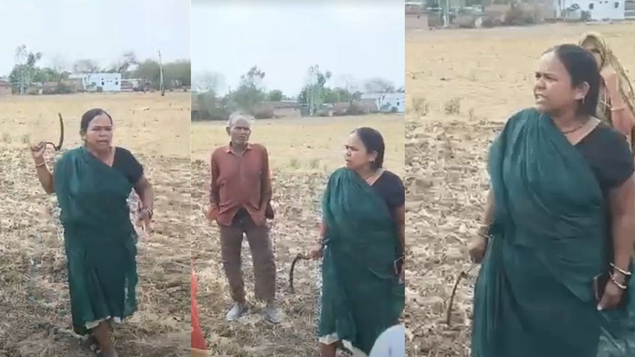 सीहोर में हाईवोल्टेज ड्रामा: पुलिस के सामने दराता लेकर खड़ी हुई महिला, जमीन विवाद में भारी बवाल