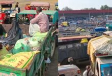 सेवा संकल्प यात्रा के लिए खाली कराई मंडी, किसान हुए परेशान, सोयाबीन की नीलामी के इंतजार में किला मैदान में गुजारी रात